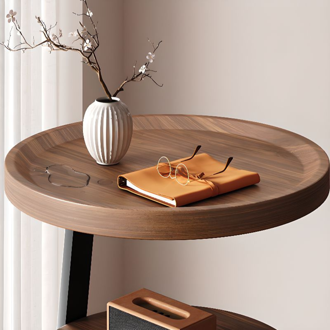 HOMERO Sepia Circular Reclaimed Classic Wood Table