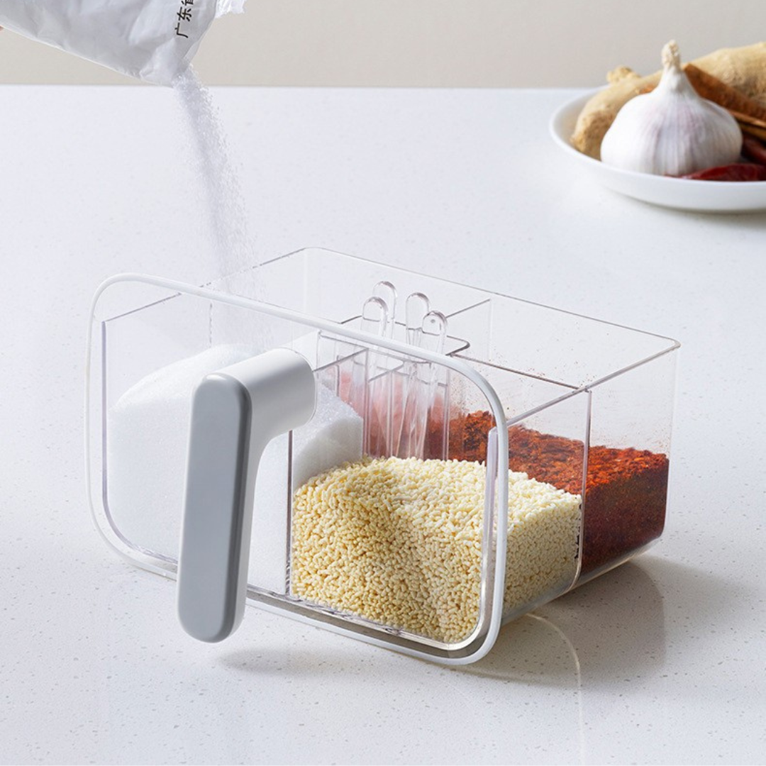 4 Compartment Premium Wall Mounted Spice Organizer Container - 250ml