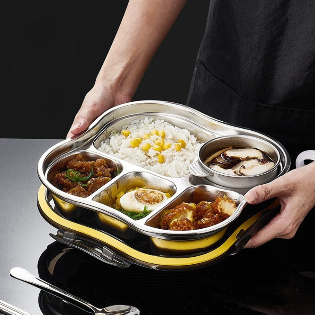 Homero 5 Compartment 316 Stainless Steel Antibacterial Bento Lunch Box