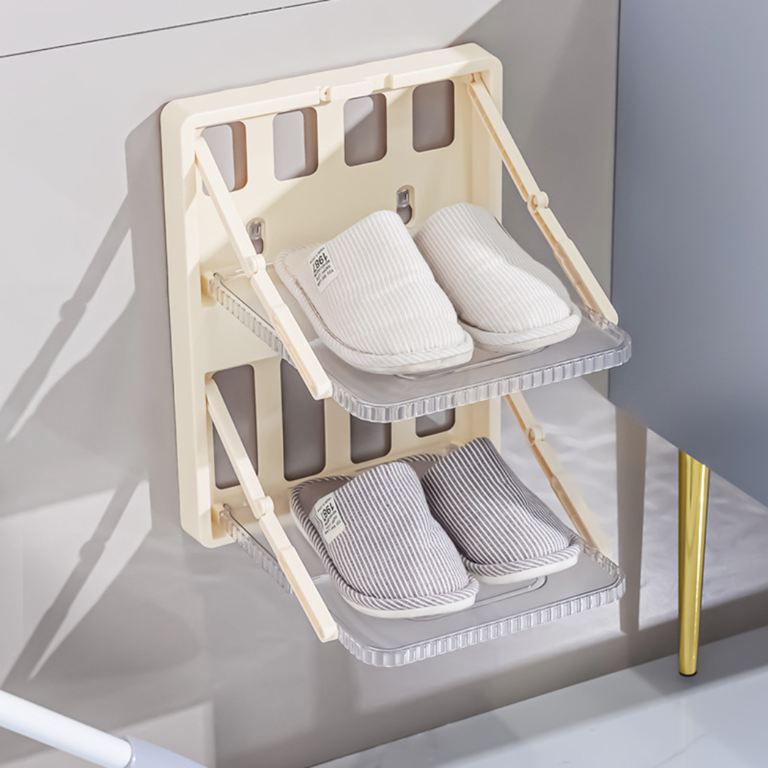 Foldable Wall-Mounted Shoe Rack and Organizer