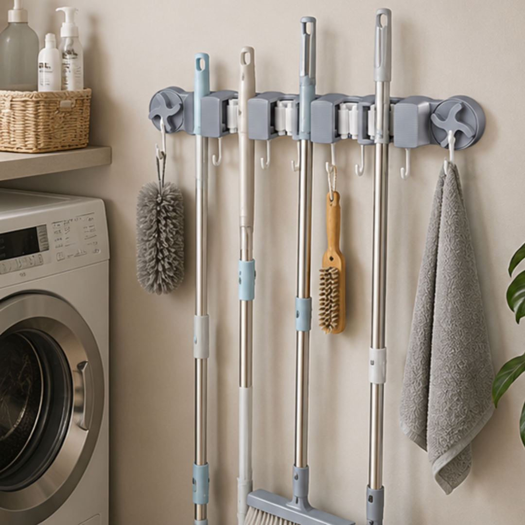 Heavy Duty Suction Cup Mop and Broom Holder