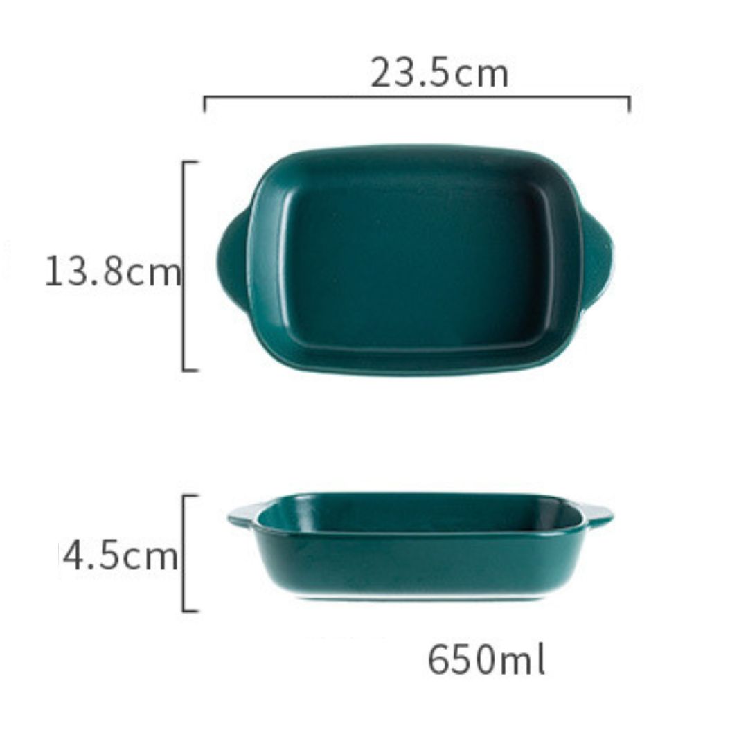 HOMERO Premium Ceramic Multi-Use Serving Tray with Dual Handles