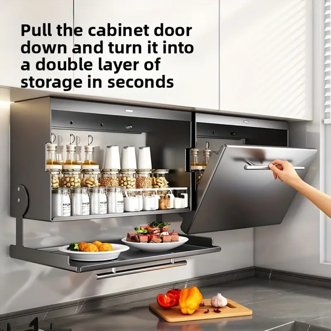 HOMERO Multifunctional Magnetic Flip-Top Kitchen Storage Rack