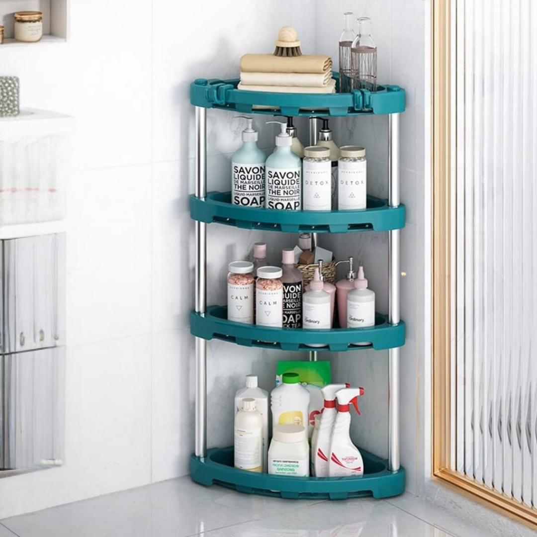 Stainless Steel Corner Kitchen Storage Rack with Smart Drainage Design