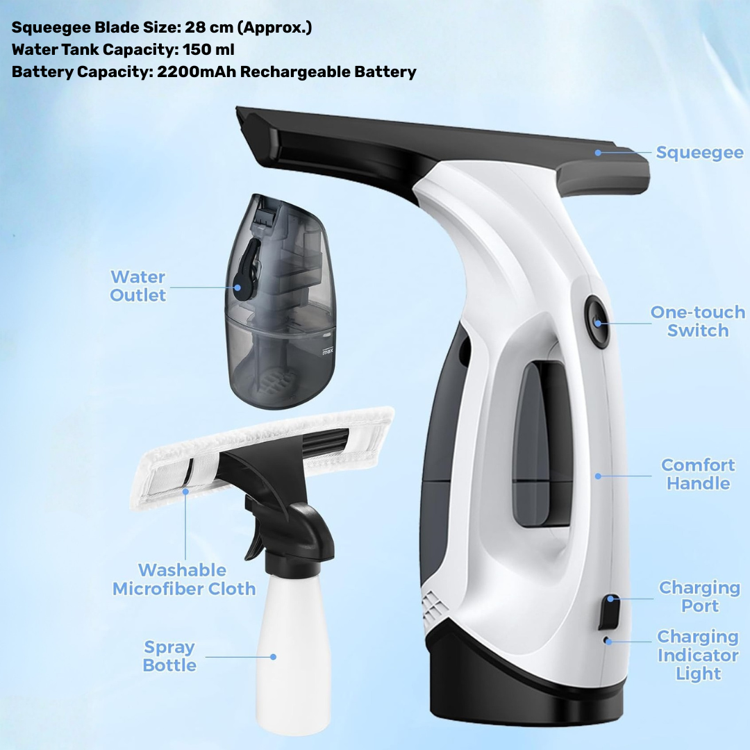 Electric Multi Surface Window Cleaning Squeegee Kit