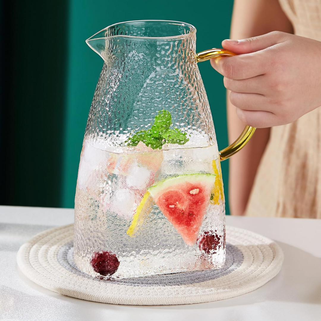 HOMERO Elegant Heat-Resistant Glass Water Bottle Large Capacity - 1600ml