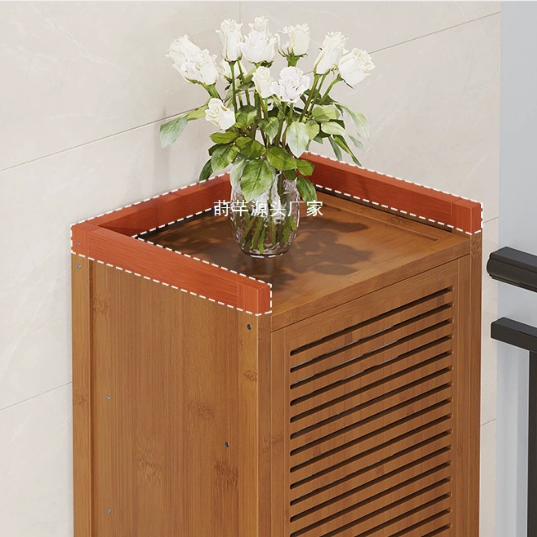 HOMERO Wooden Stylish Door Entryway Organizer and Shoe Rack Cabinet - 9 Layer