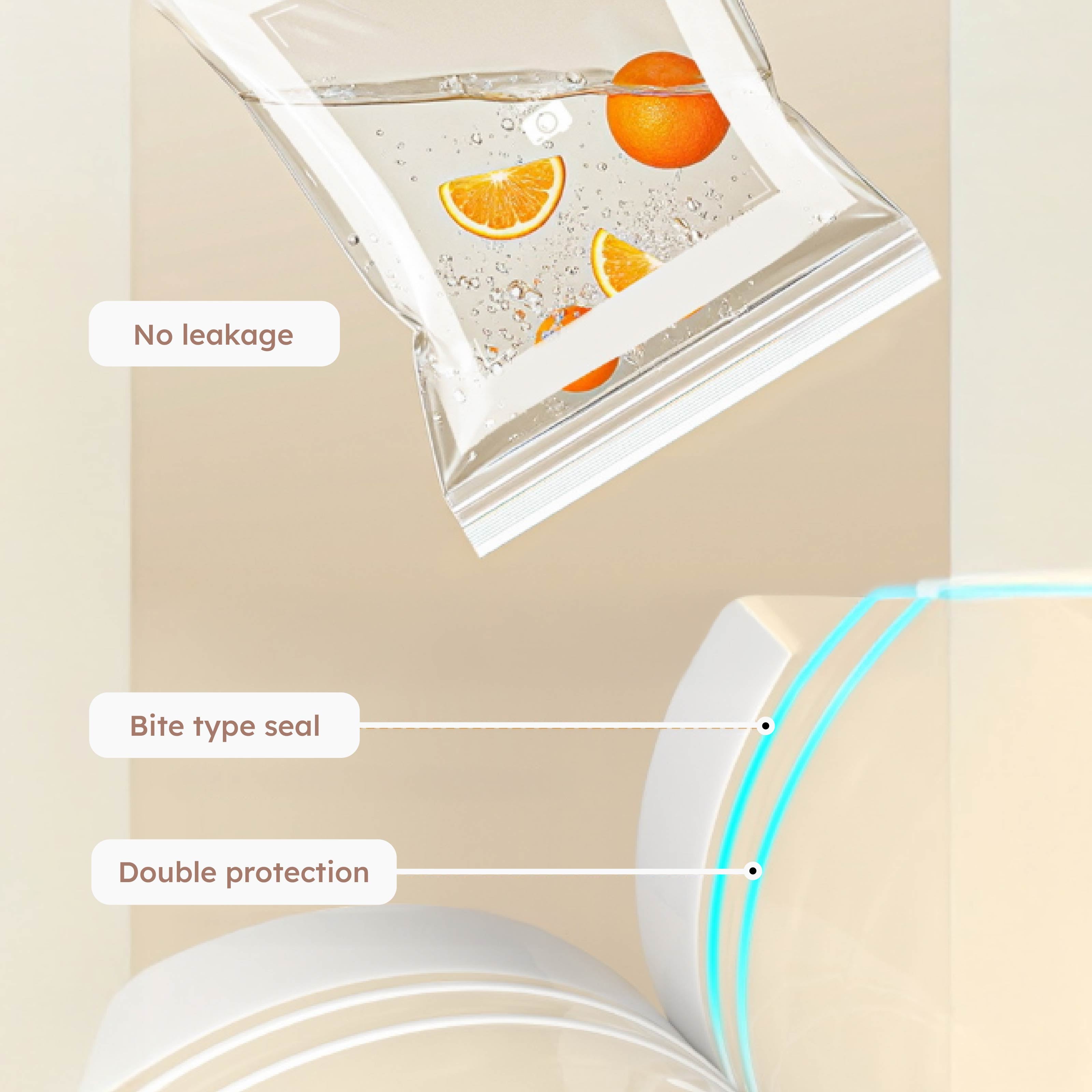 Homero Reusable Airtight Sealing Food-Grade Plastic Bags