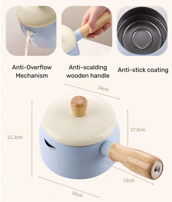 Japanese Style Non-Stick Milk-Pot with Wooden Handle