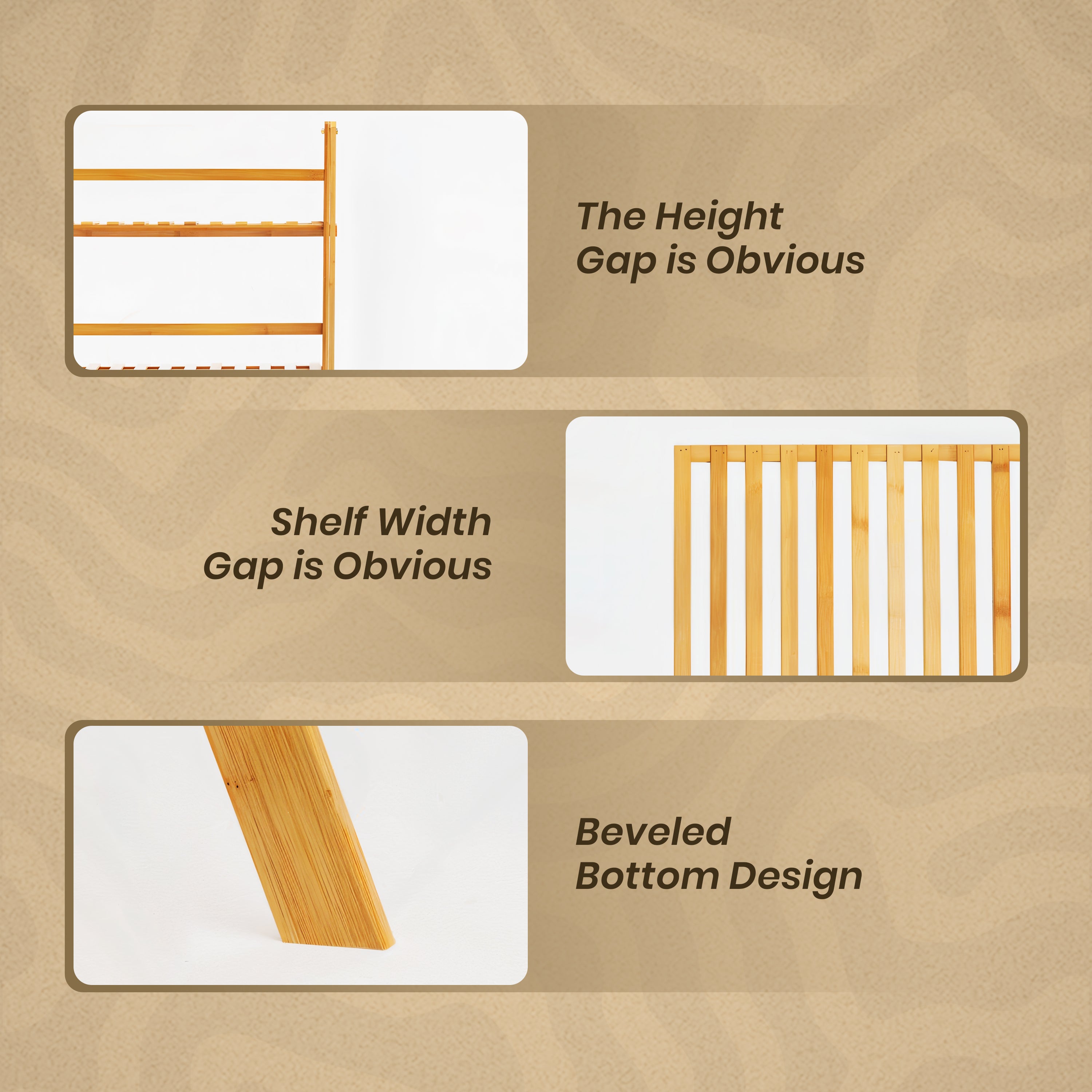 Homero 3 Tier Bamboo Folding Ladder Plant Stand Wide Display Rack - 70x40x96 cm