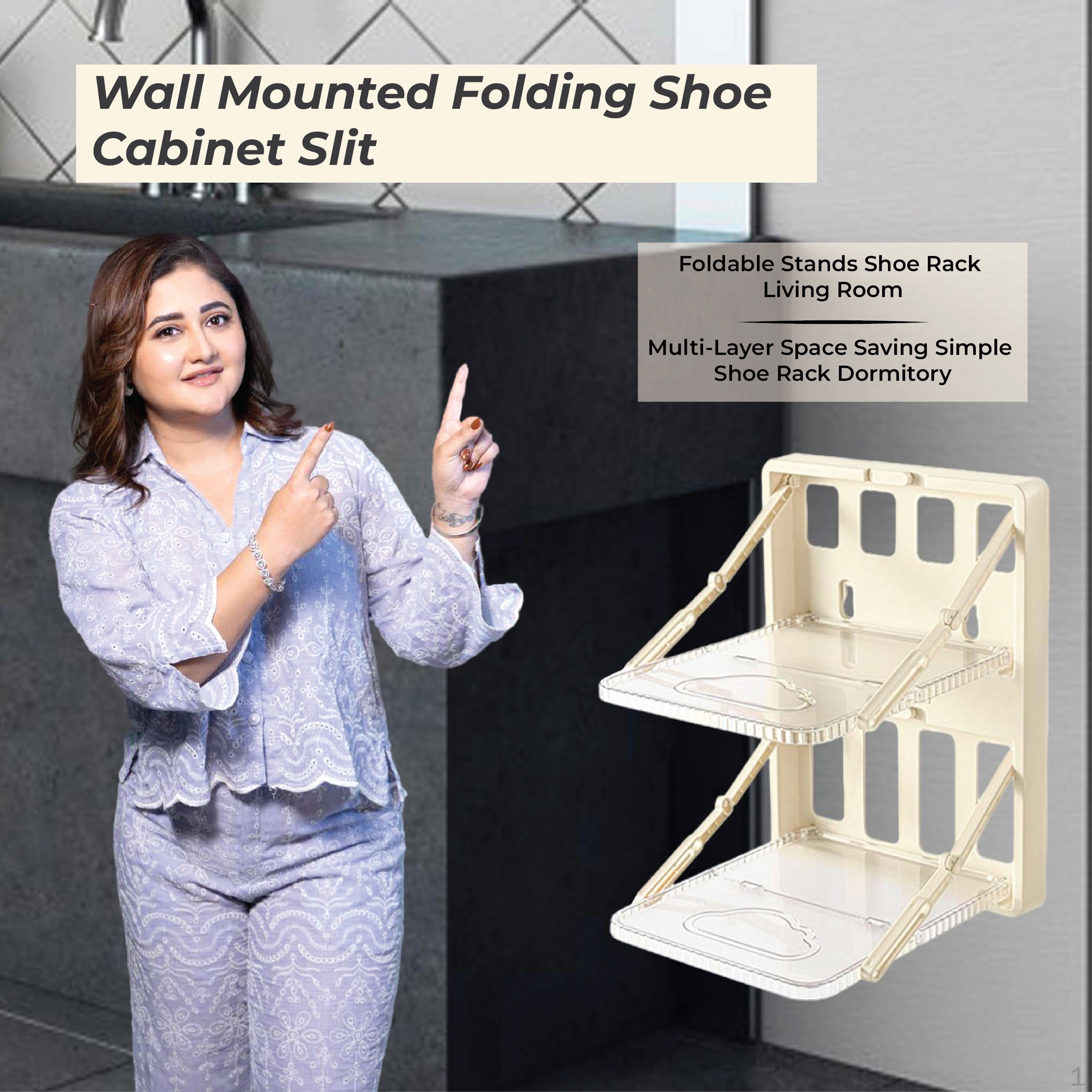 Foldable Wall-Mounted Shoe Rack and Organizer