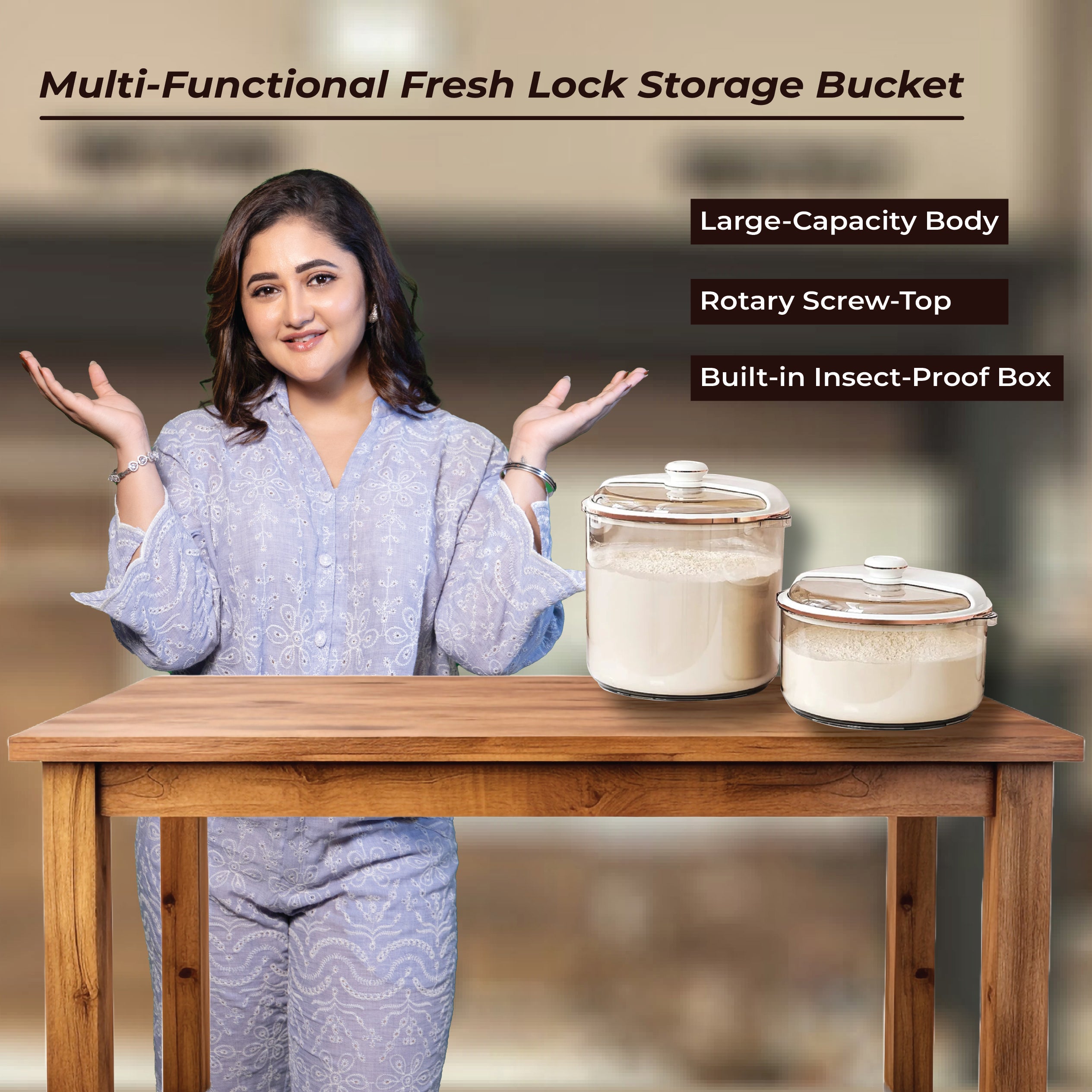 Homero Multi-Functional Fresh Lock Storage Bucket with Secure Lid