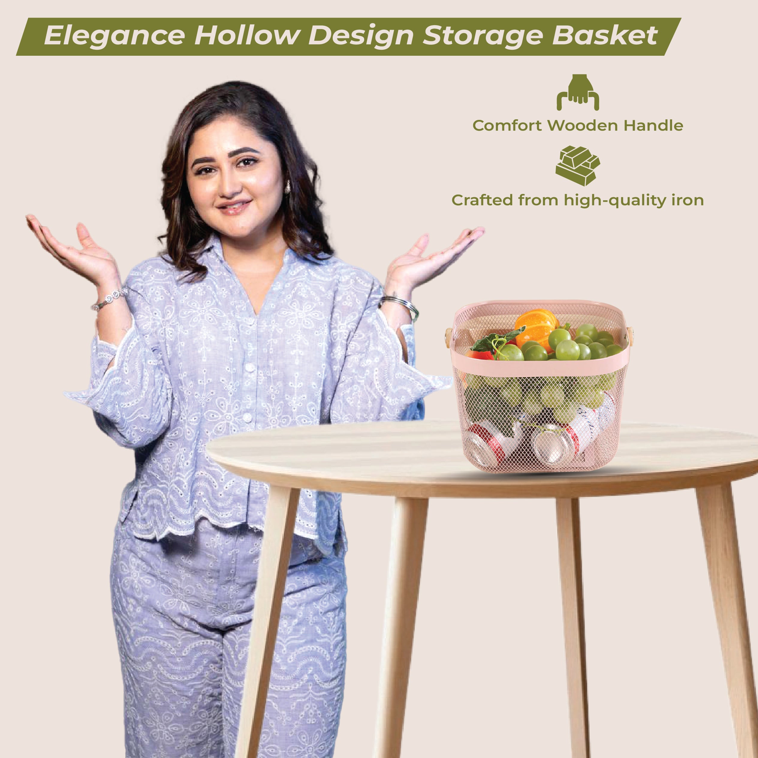 Elegance Hollow Design Storage Basket