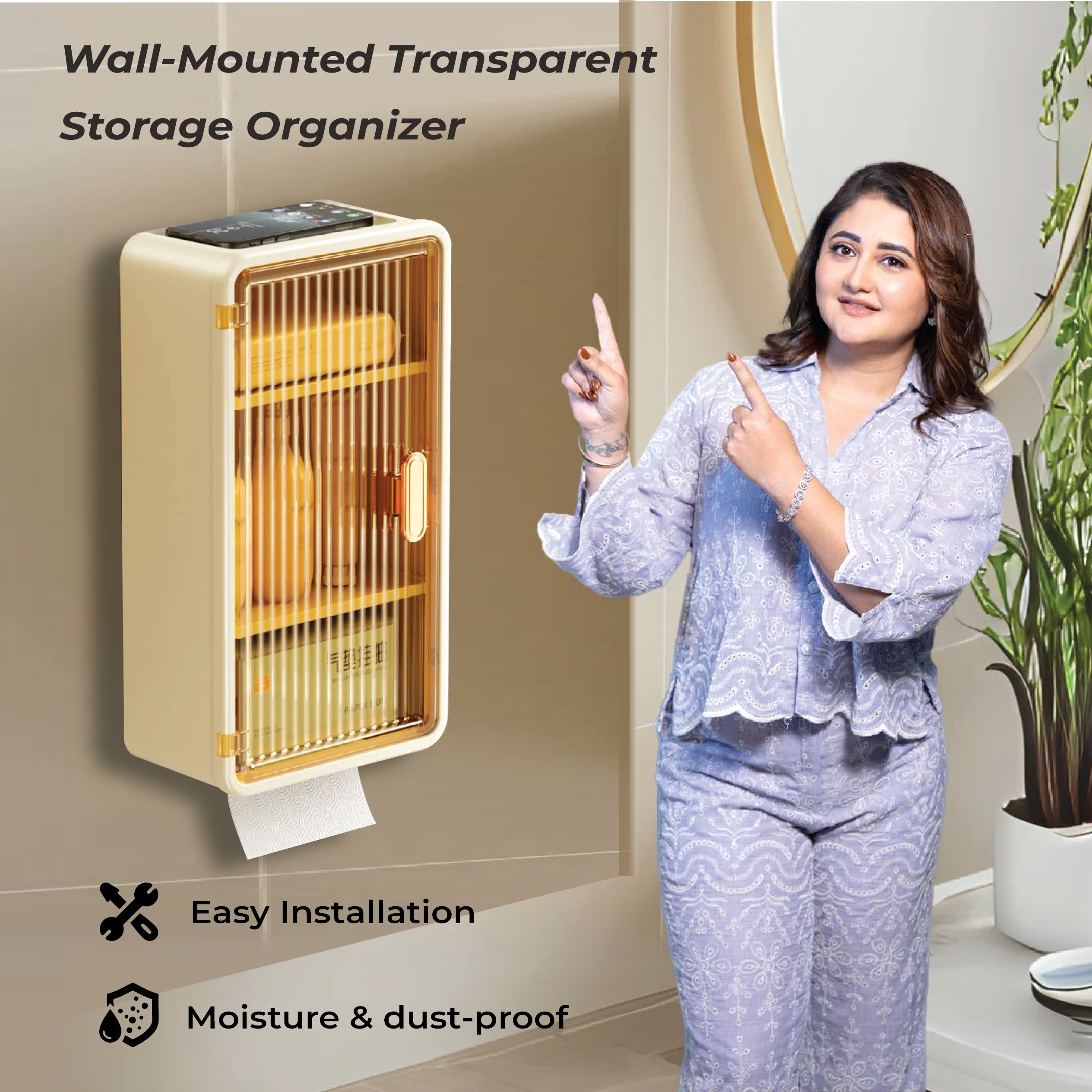 Homero Wall-Mounted Transparent Storage Organizer