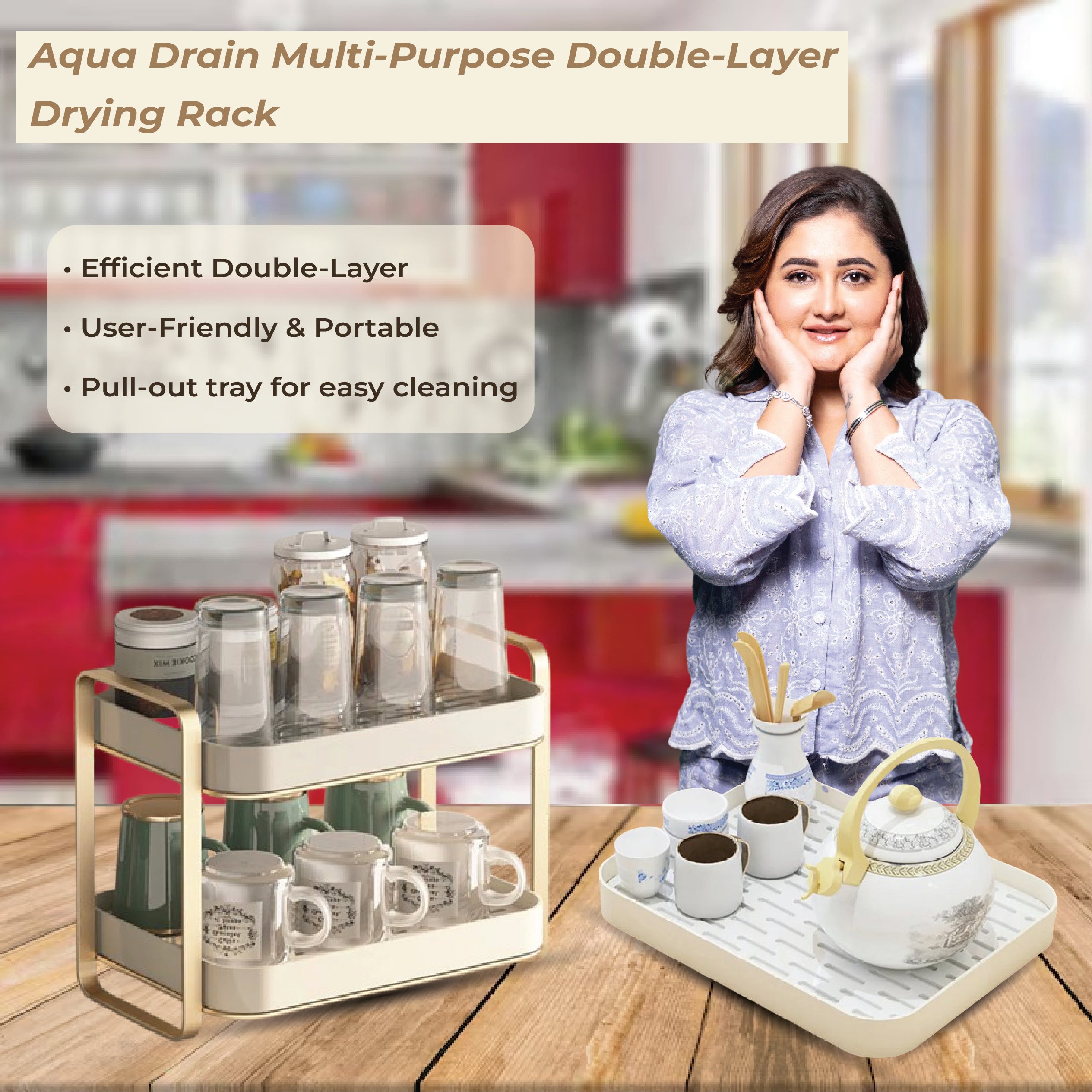 Aqua Drain Multi-Purpose Double-Layer Drying Rack