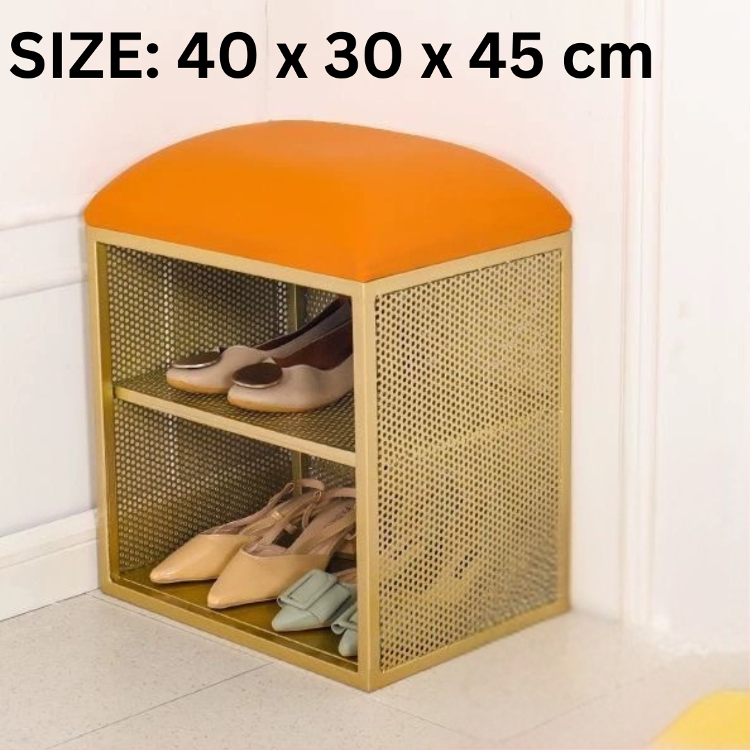 HOMERO Elegant PU Leather Shoe Storage Seating Bench