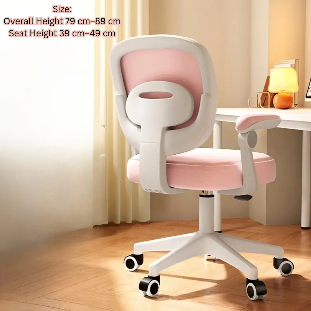 HOMERO Mesh Comfort Adjustable Height Ergonomic Study Chair (Pink)