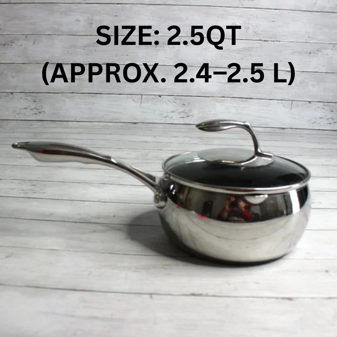 HOMERO Premium Stainless Steel Mirror Finish Versatile Cooking Saucepan
