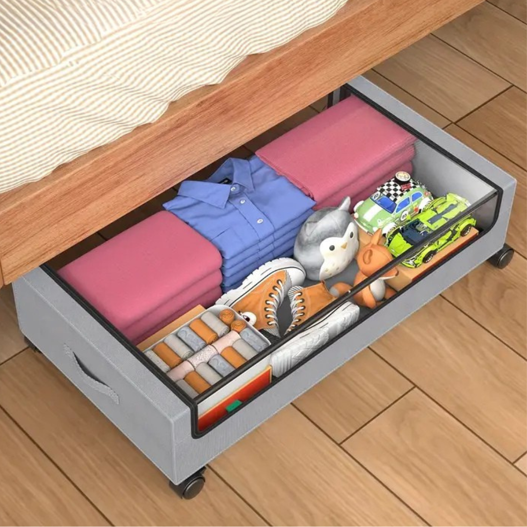 HOMERO Under Bed Rolling Drawer Large Capacity Storage Box