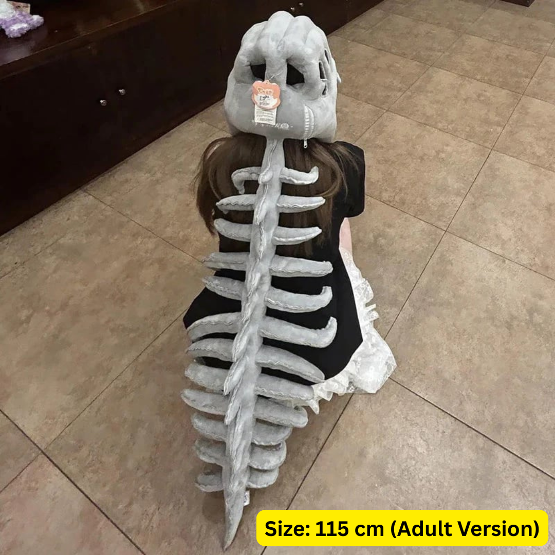 HOMERO Realistic Dinosaur Skeleton Costume with Skull Headpiece