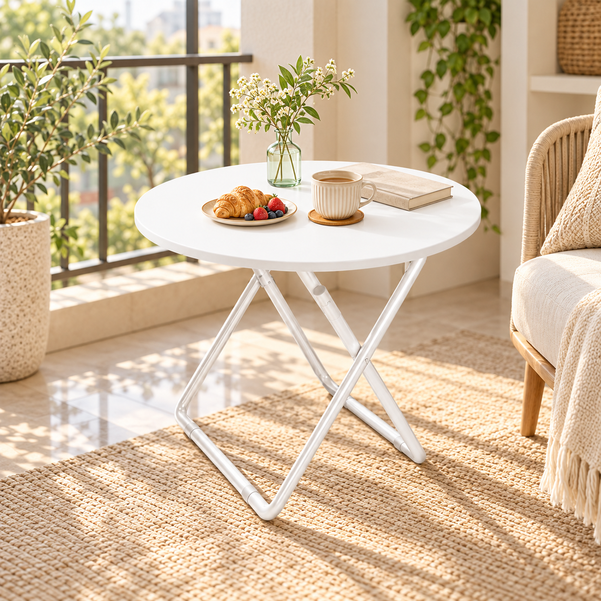 Modern Round Foldable Multiuse Table