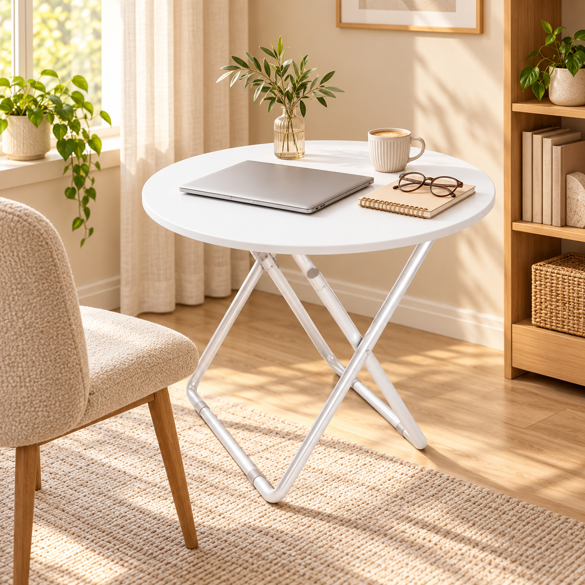 Modern Round Foldable Multiuse Table
