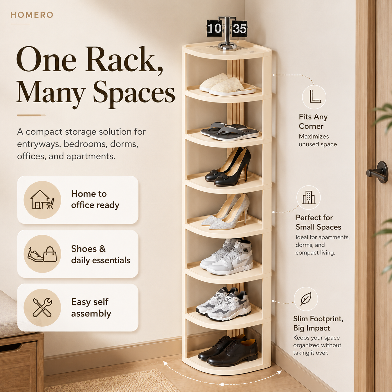 Multi-Purpose Space Saving Shoe Rack Storage Solution