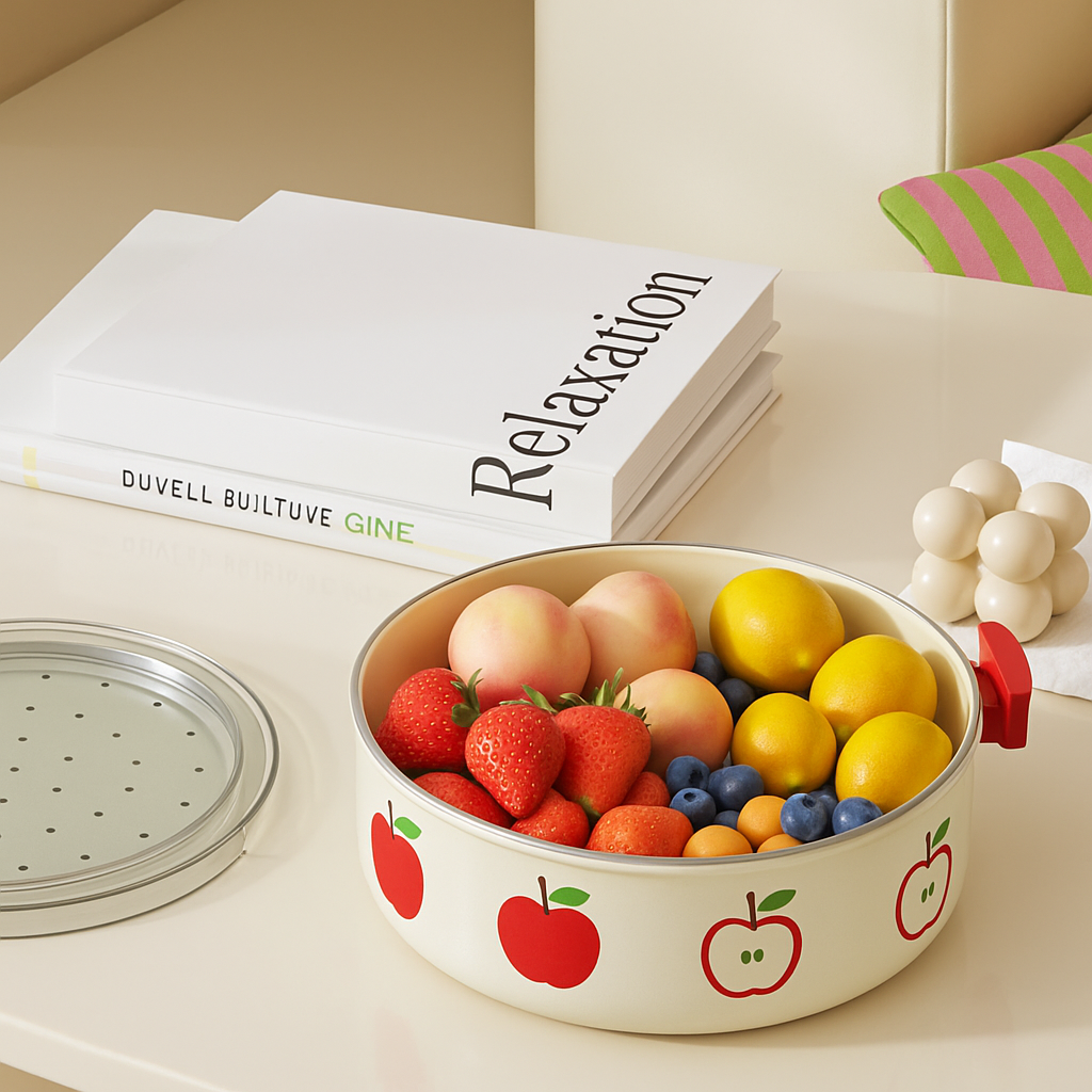 Double-Layer Fruit Drain Box for Home & Kitchen Storage