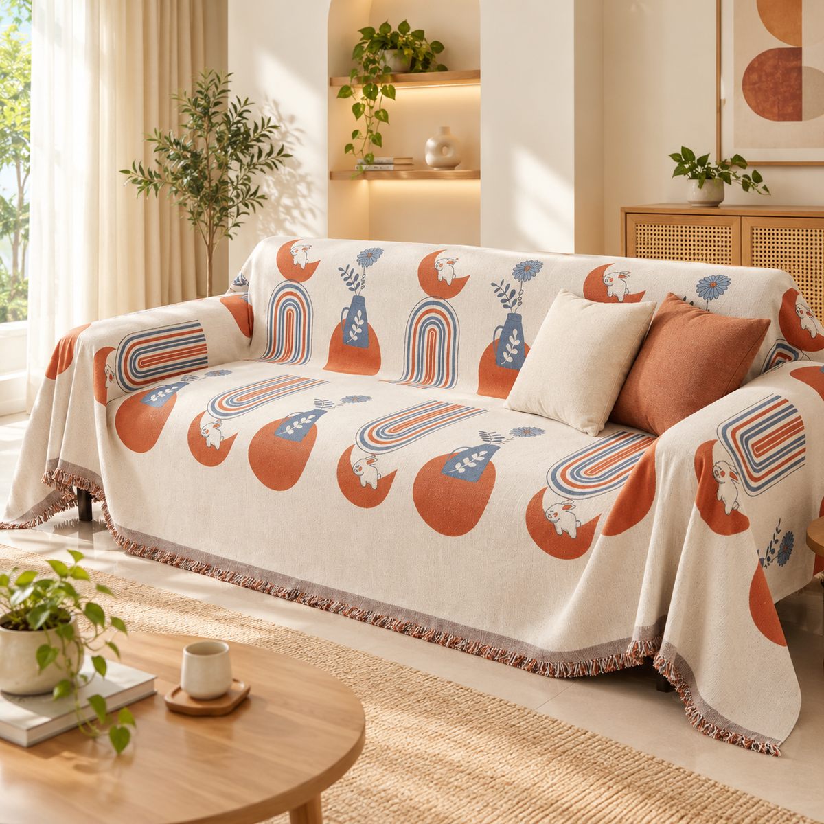 Premium Decorative Living Room Throw Blanket Chenille Sofa Cover