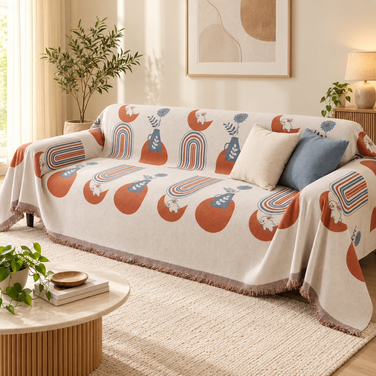 Premium Decorative Living Room Throw Blanket Chenille Sofa Cover