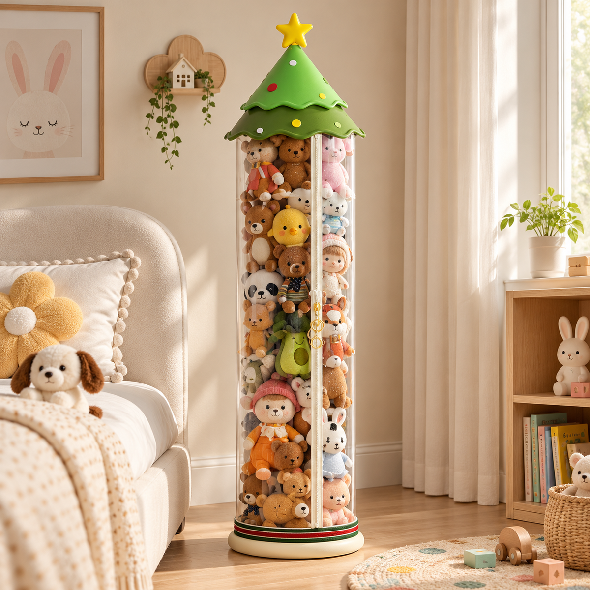 Clear Vertical Christmas Toy Tower Organizer
