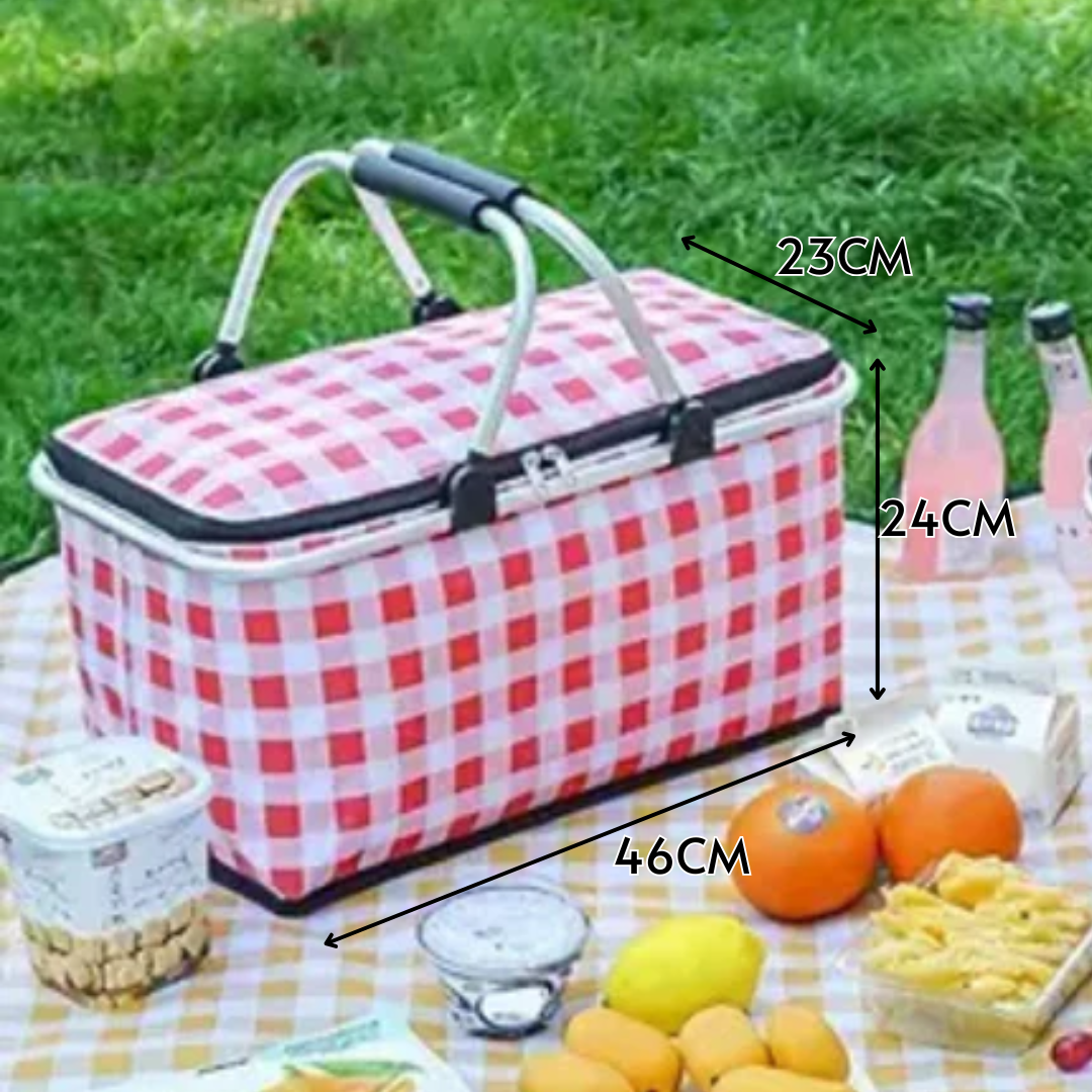 Homero Multi-Purpose Insulated Foldable Picnic Basket with Aluminum Frame