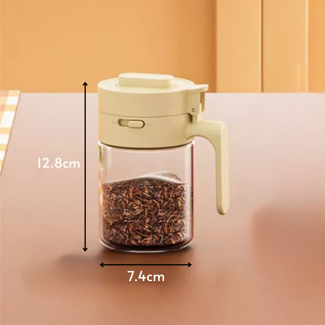Homero Multi-Use Glass Spice Canister with Airtight Lid and Spoon