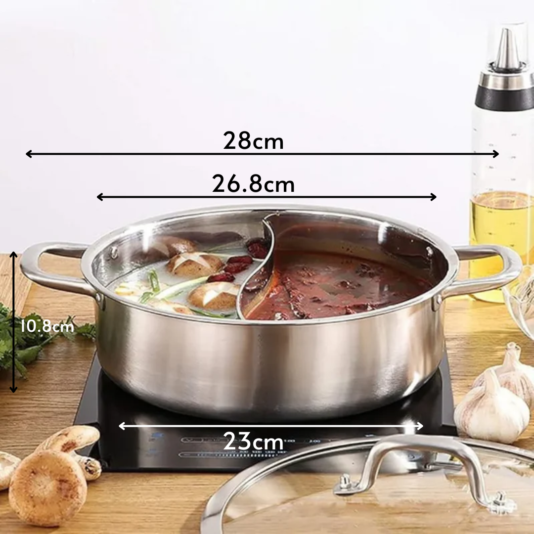 Homero Stainless Steel Multi-Purpose Hot Pot with Thickened Bottom (28cm)
