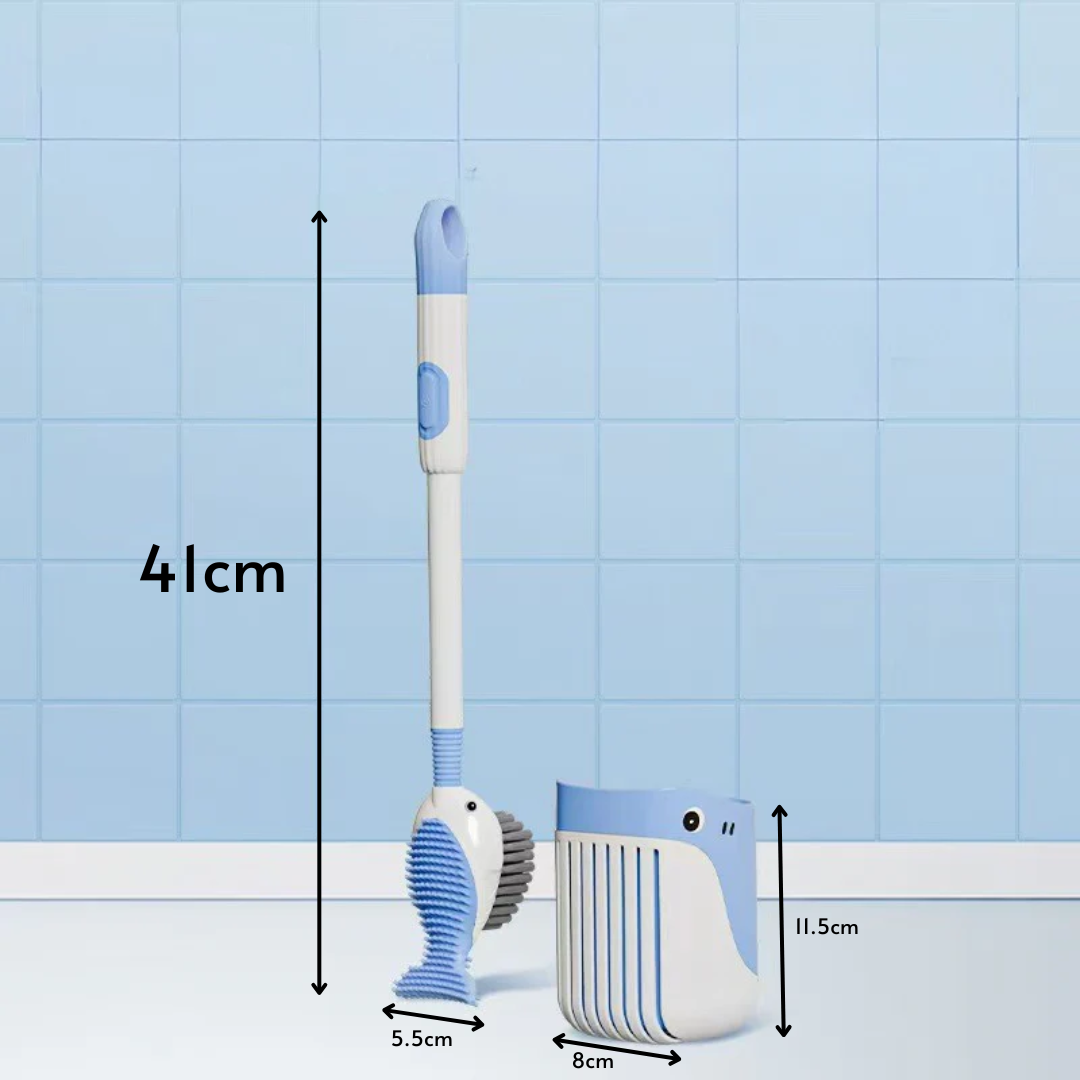 Homero Multi-Purpose Toilet Brush Set with Wall Holder - 41cm
