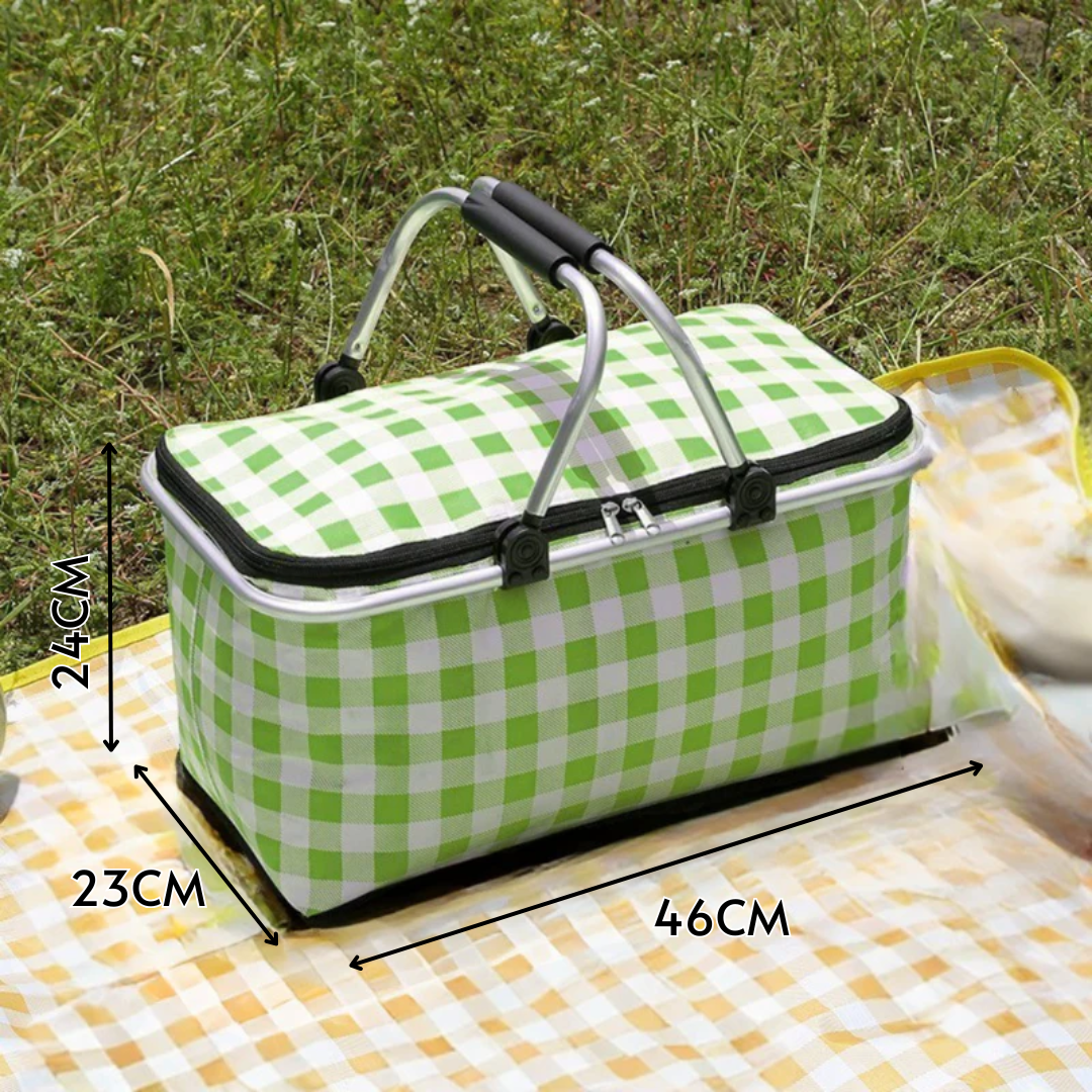 Homero Multi-Purpose Insulated Foldable Picnic Basket with Aluminum Frame