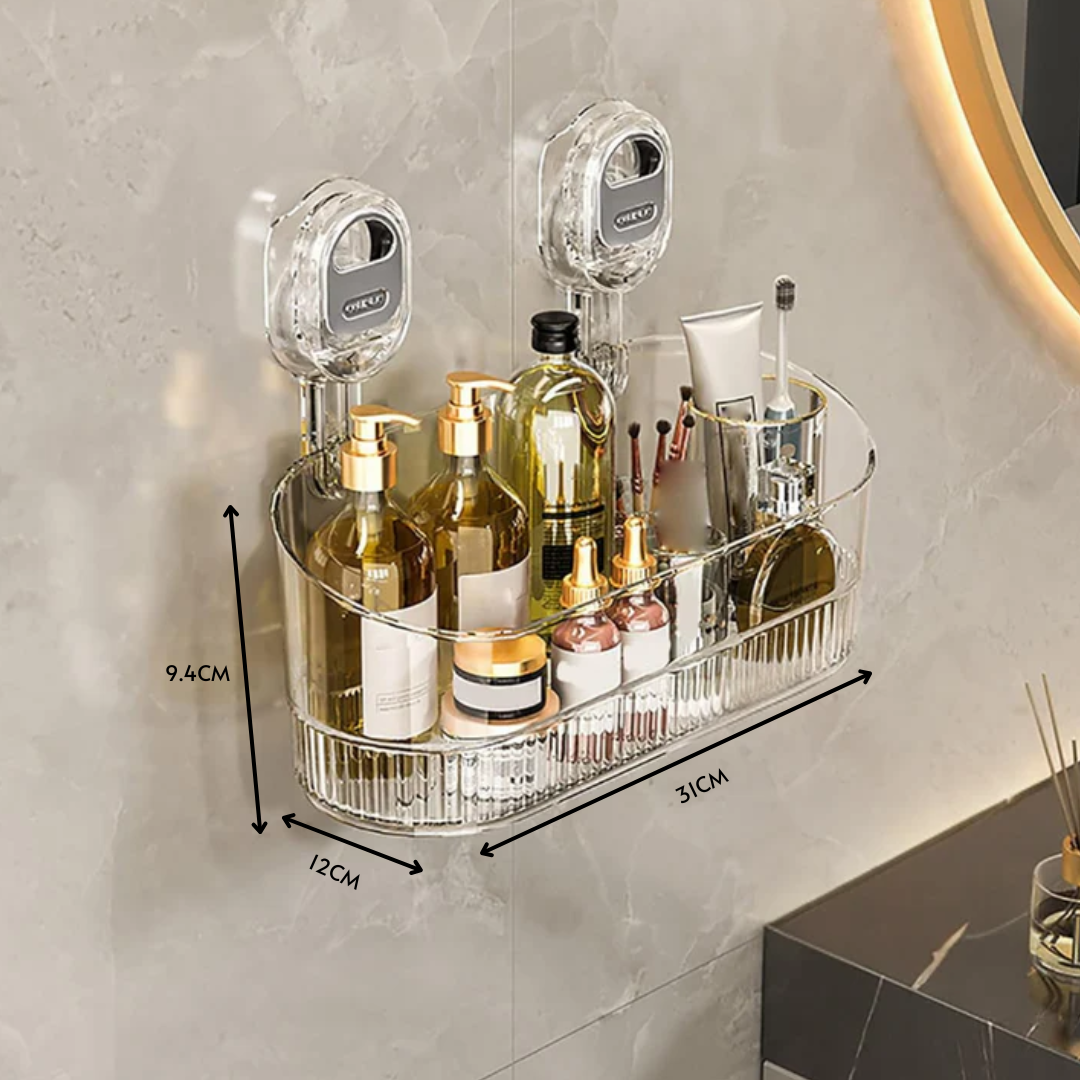 Homero Wall-Mounted No-Drill Bathroom Shelf with Drainage