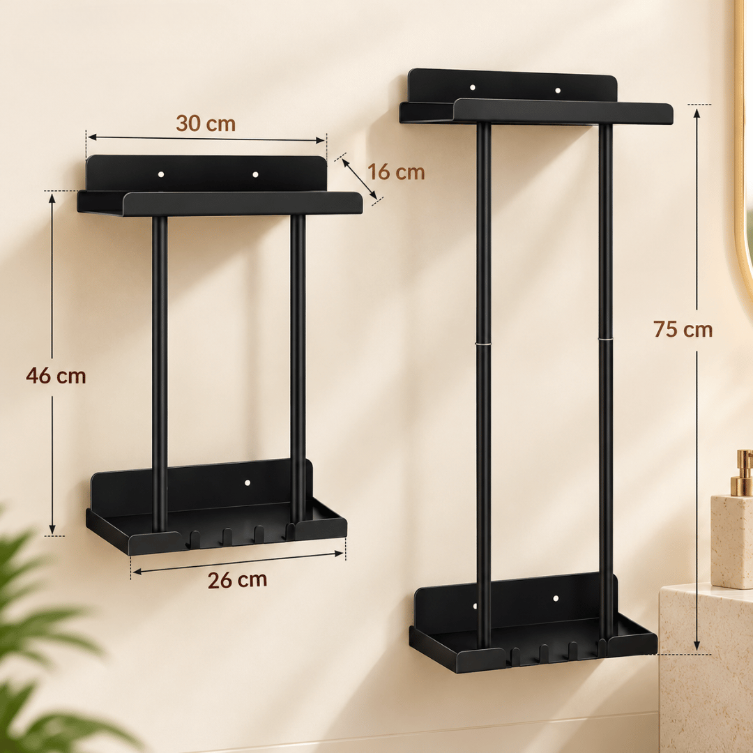 Multifunctional Bathroom Towel Organizer with Floating Shelf