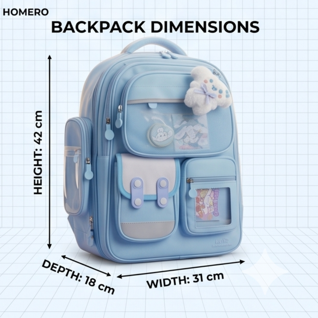 Cute School Kids Spacious Compartments Lightweight Backpack