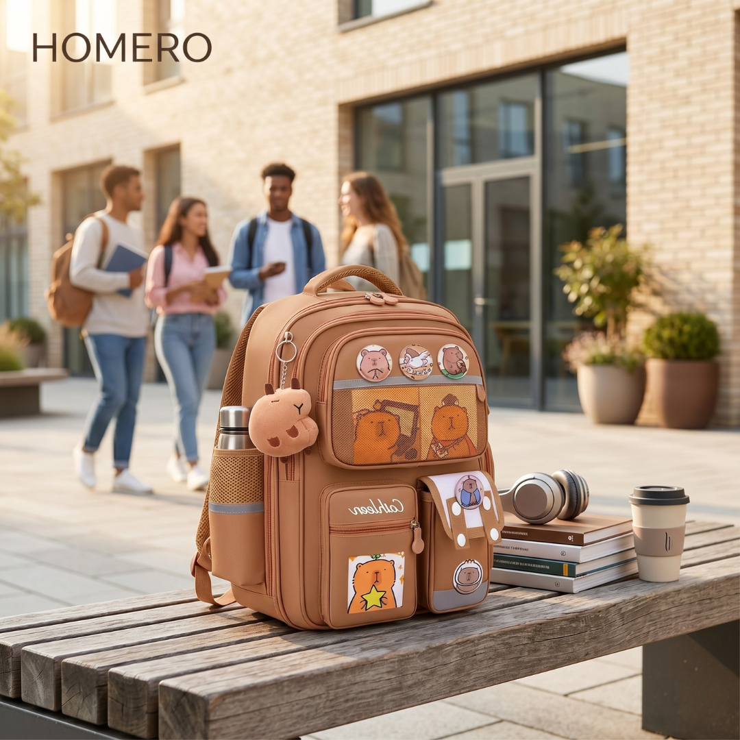 Korean Style Capybara School College Travel Backpack
