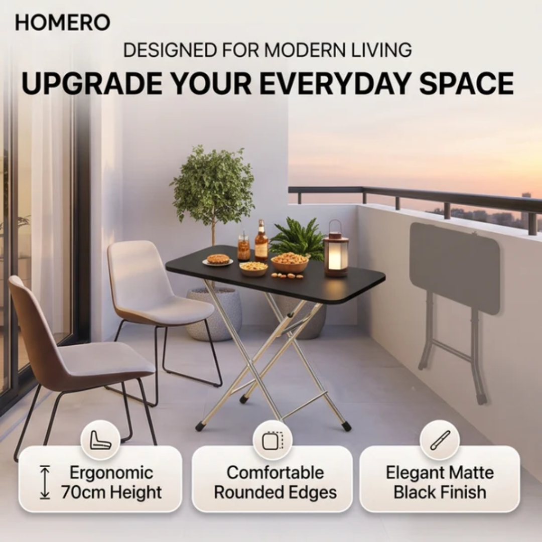 Multipurpose Space Saving Foldable Metal Frame Utility Table