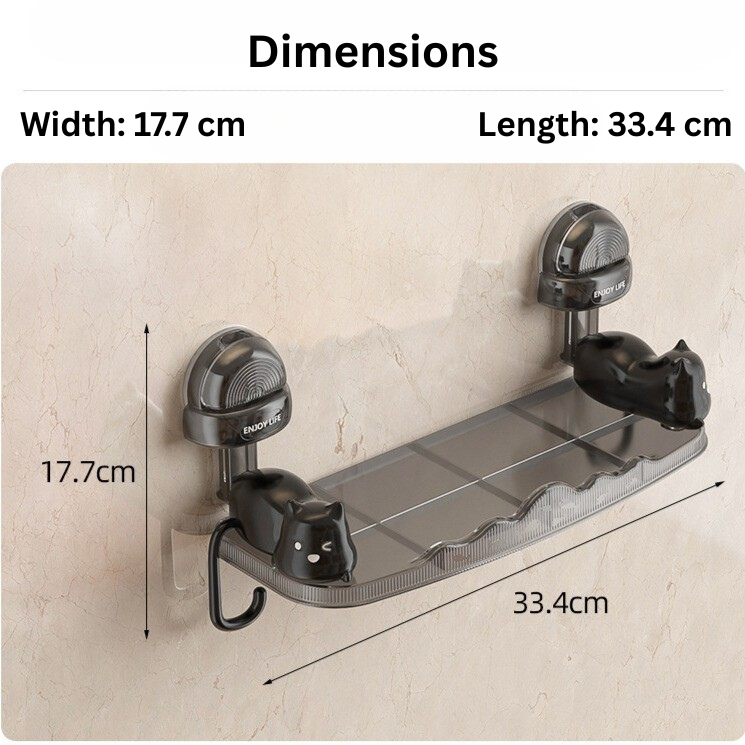 Cute Cat Inspired Suction Cup Bathroom Rack