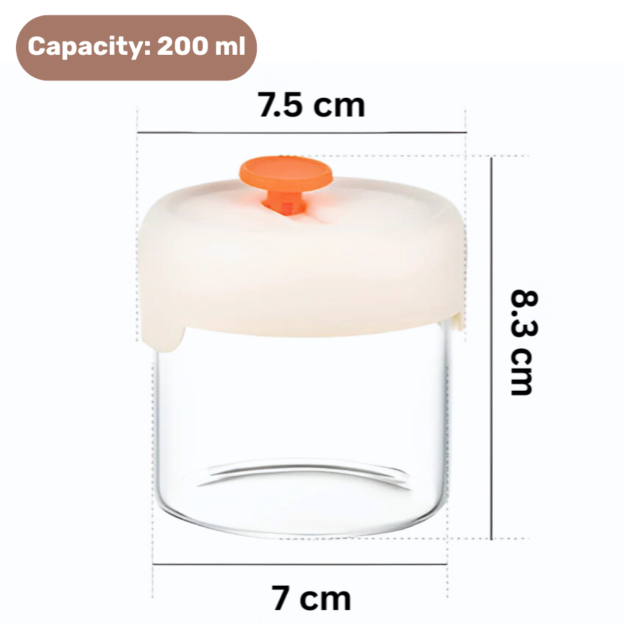 Homero Durable Borosilicate Glass Storage Cup for Home and Kitchen Use