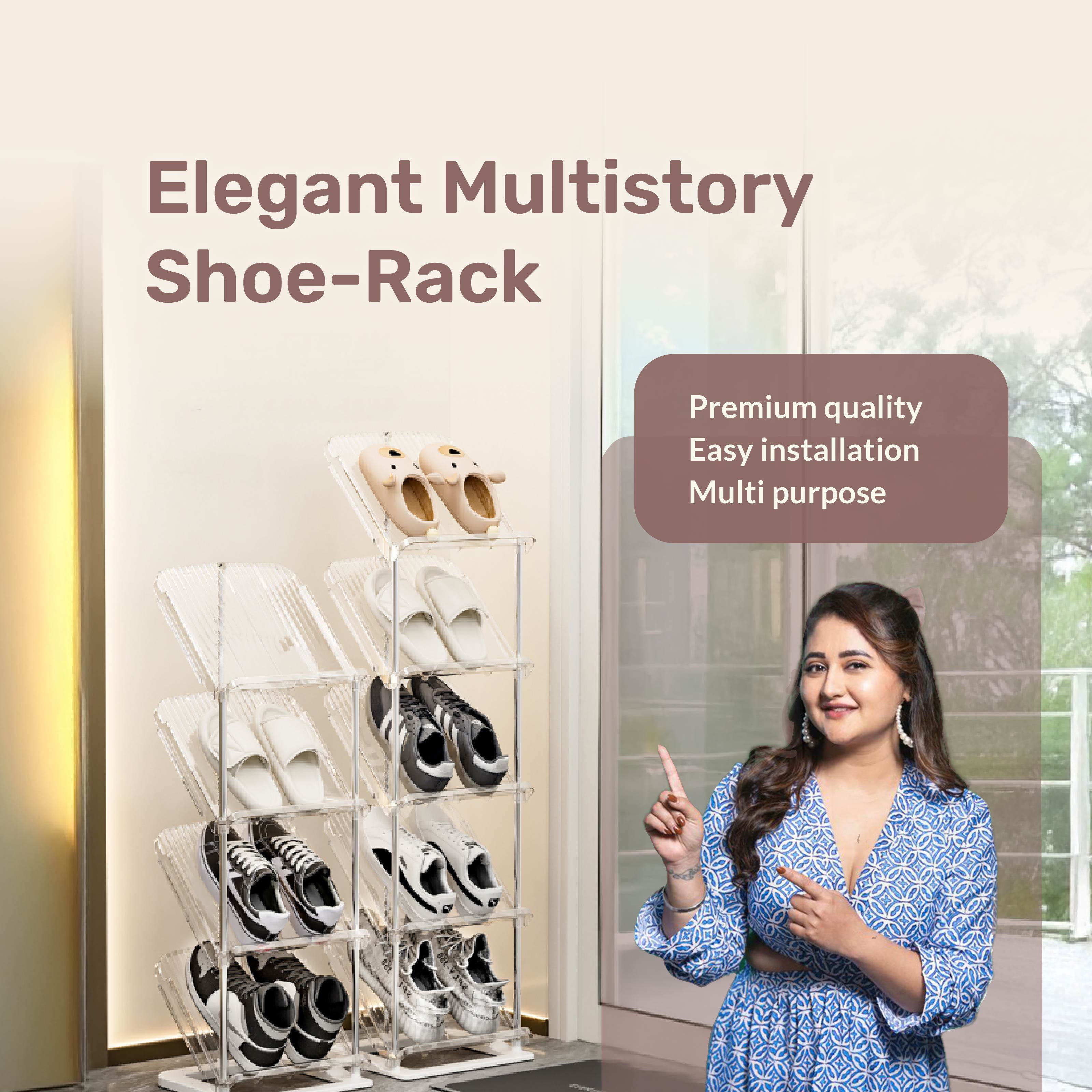Homero Elegant Multi-Tier Outdoor Shoe and Utility Rack