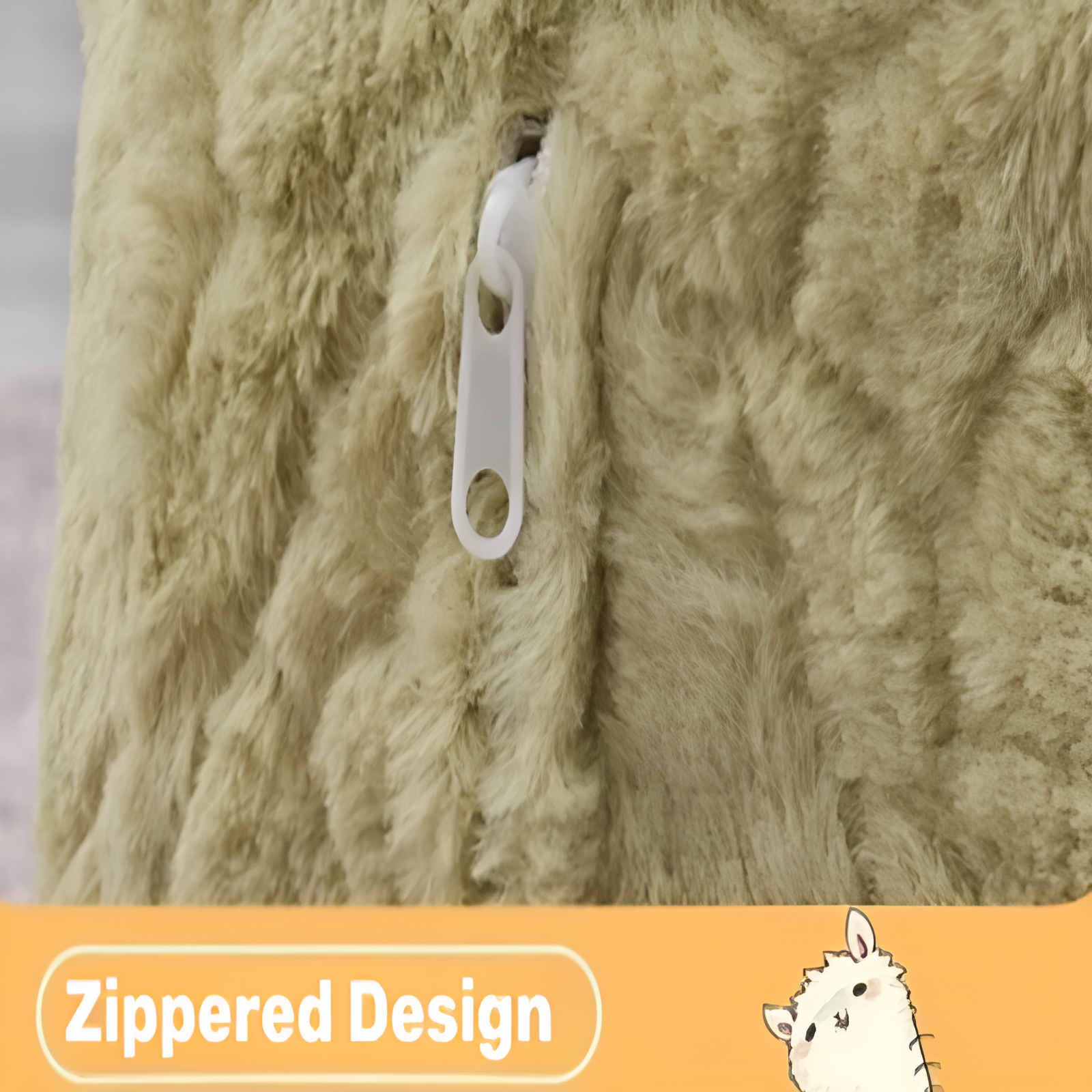 Giant Alpaca Plush Lounge Chair with Roller Wheels