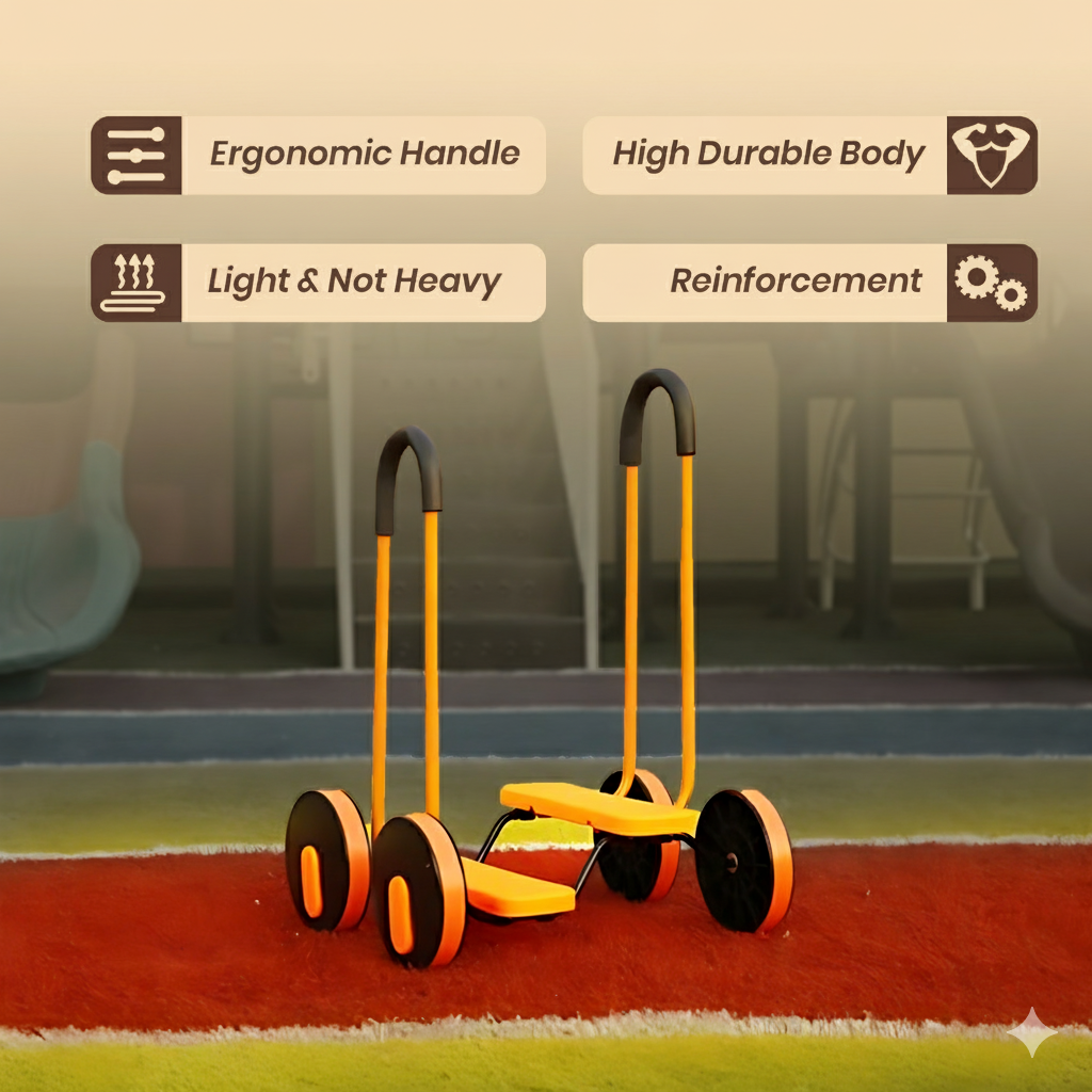 Homero Kids Sensory Balance Scooter with Handrail Outdoor Training Toy (Red Color)