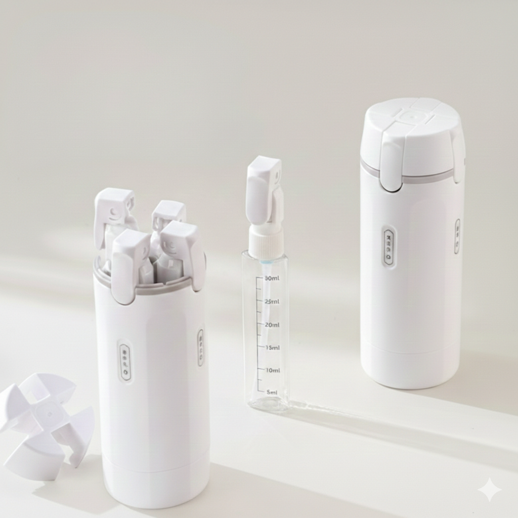 HOMERO Compact 4-in-1 Travel Refill Bottle Set - 40ml Capacity