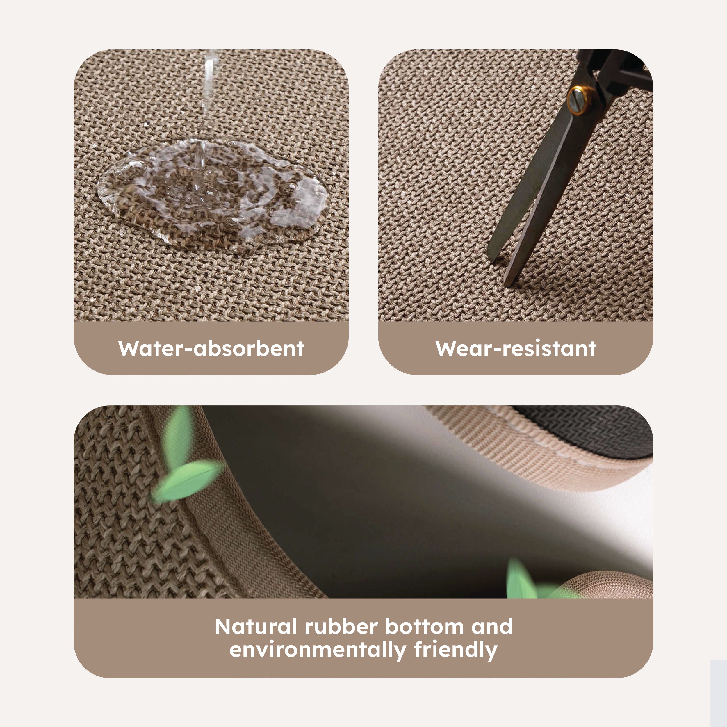 HOMERO Cute Puppy Linen Absorbent Anti-Slip Floor Mat - 50x80cm