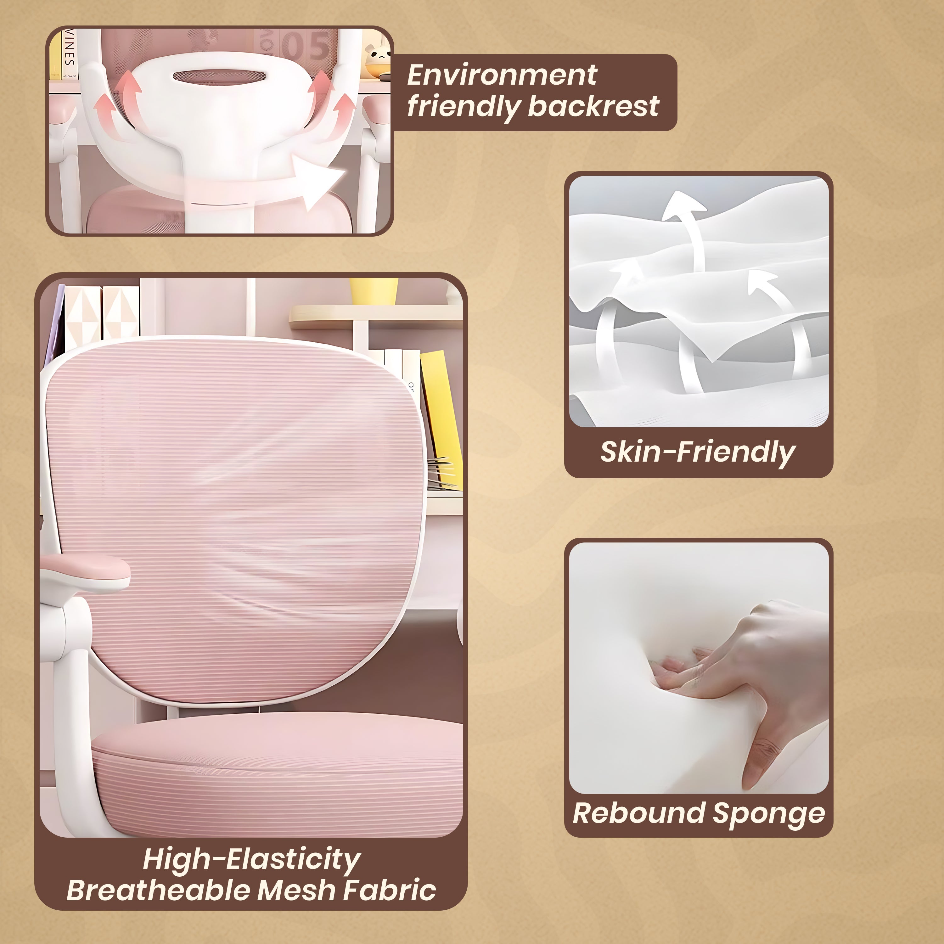 Homero Mesh Comfort Adjustable Height Ergonomic Study Chair