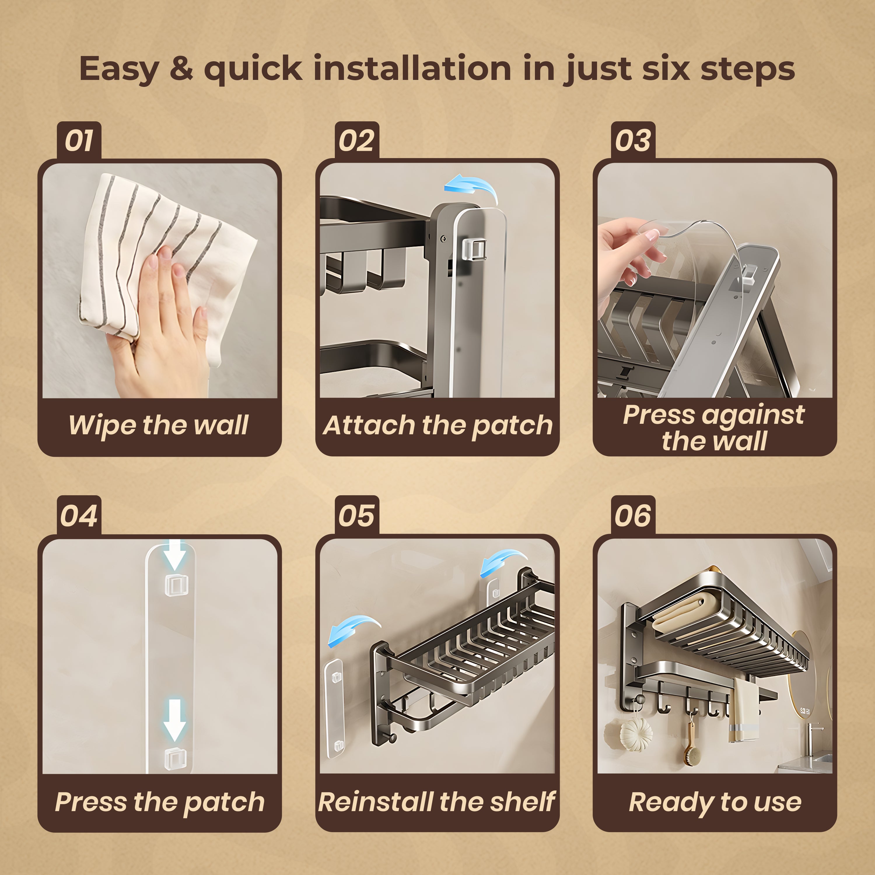 HOMERO Multi-Use Stainless Steel Space Saving Folding Storage Rack - 50cm